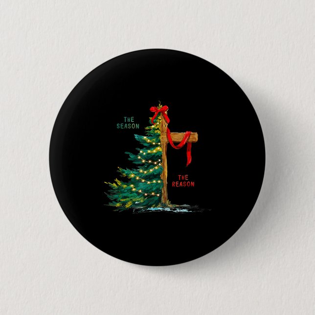 Christmas Tree The Season Jesus Cross Faith Holida Knapp (Framsida)