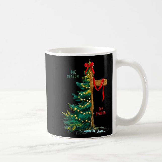 Christmas Tree The Season Jesus Cross The Reason  Kaffemugg (Höger)