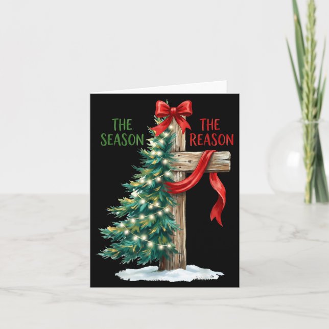 Christmas Tree The Season Jesus Cross The Reason X Kort (Framsida)