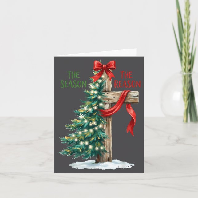 Christmas Tree The Season Jesus Cross The Reason X Kort (Framsida)