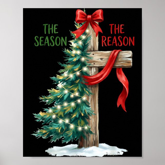 Christmas Tree The Season Jesus Cross The Reason X Poster (Framsidan)