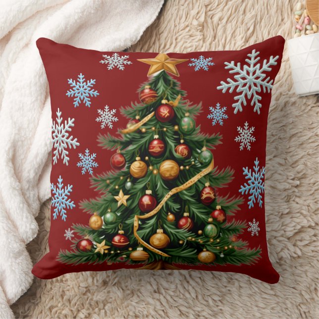 Christmas Tree Throw Pillow Kudde (Filt)