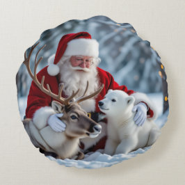 Christmas Tree Throw Round Pillow Rund Kudde