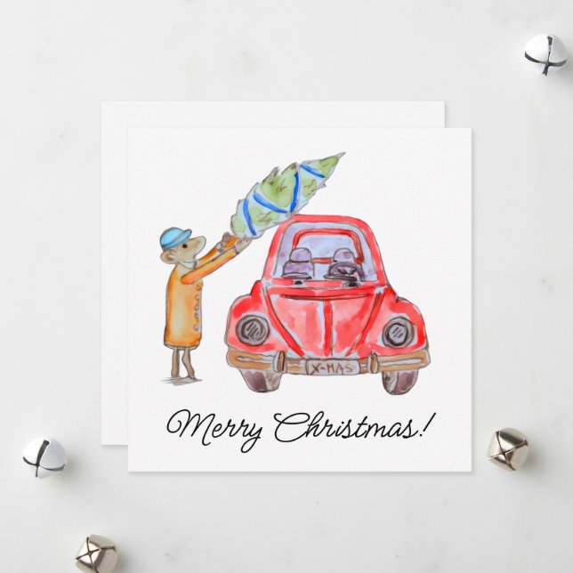 Christmas Tree Time! Julkort (Fram/Back In Situ)