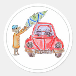 Christmas Tree Time! Runt Klistermärke