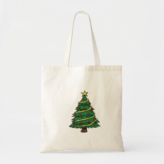 Christmas Tree Tote Bag Tygkasse (Framsidan)