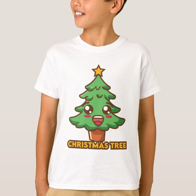 Christmas tree Tri-Blend shirt T (Framsida)