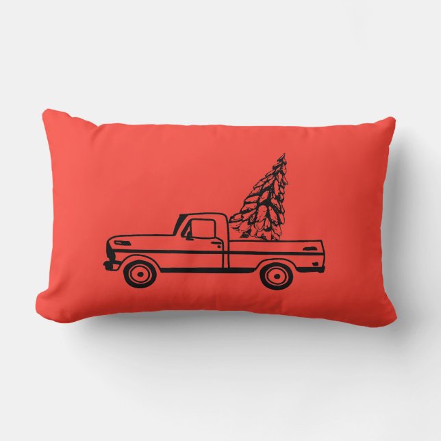 Christmas tree truck lumbarkudde (Framsida)