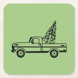 Christmas tree truck underlägg papper kvadrat
