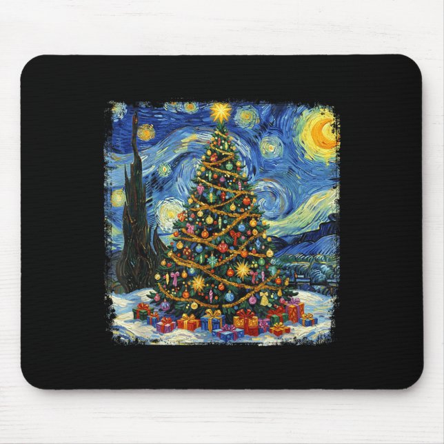 Christmas Tree Van Gogh Starry Night Christmas 202 Musmatta (Framsidan)