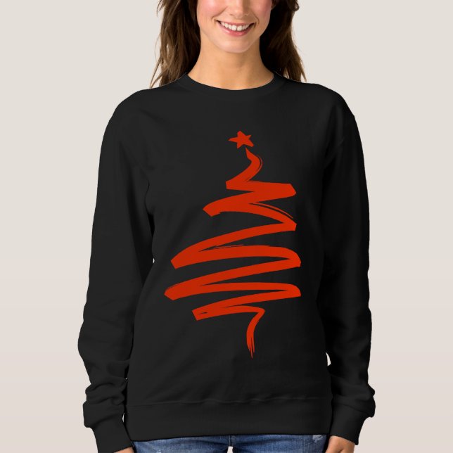 Christmas Tree Xmas Tree Orange Brush Stroke Men W T Shirt (Framsida)