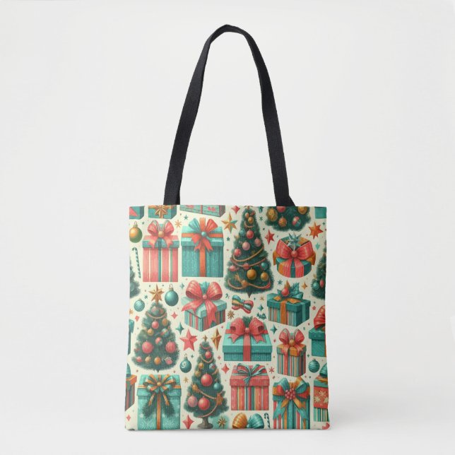 Christmas trees and presents art pattern tygkasse (Framsida)