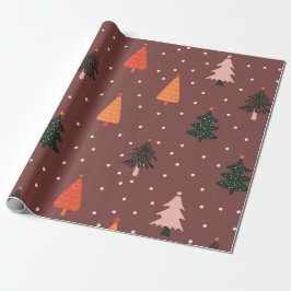 Christmas Trees and Snow Pattern Presentpapper