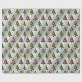 Christmas Trees Colourful Xmas Presentpapper