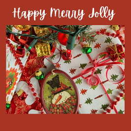 Christmas Trees Red and Green on White Presentpapper