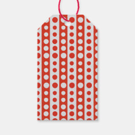 Christmas Trees Red and White Polka Dots Holiday Presentetikett