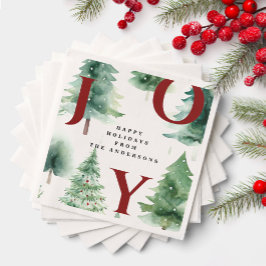 Christmas Trees Red Joy Greenery Holiday Party Pappersservett