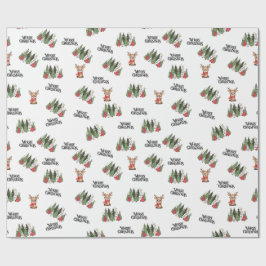 Christmas Trees & Reindeer Wrapping Paper Presentpapper