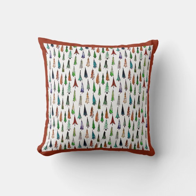 Christmas trees  throw pillow kudde (Framsida)