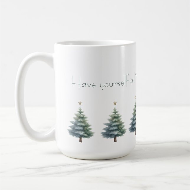 Christmas Trees with Personalized Message Mug Kaffemugg (Vänster)