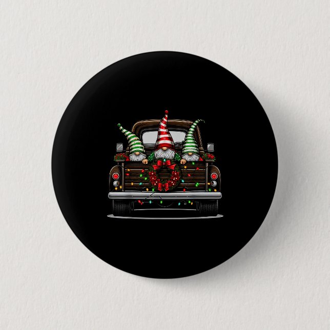 Christmas Truck Cute Gnome  Knapp (Framsida)