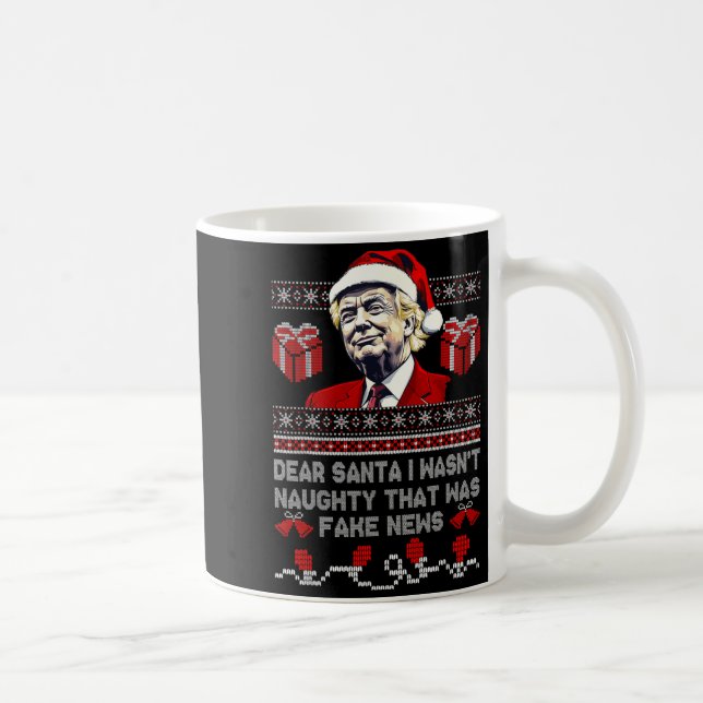 Christmas Trump Dear Santa Fake News Funny Xmas Me Kaffemugg (Höger)