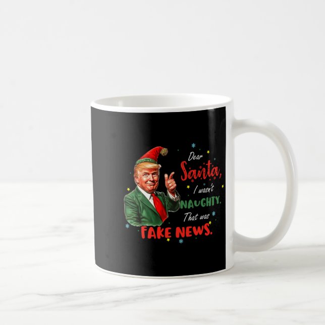 Christmas Trump Dear Santa Fake News Funny Xmas Tr Kaffemugg (Höger)