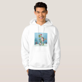 Christmas Turtle playing football Hoodie