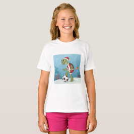 Christmas Turtle playing football T Shirt