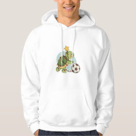 Christmas Turtle with Soccer Ball Hoodie