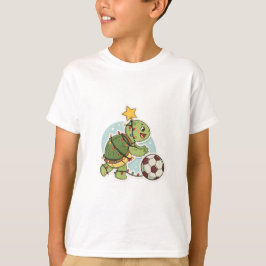 Christmas Turtle with Soccer Ball T Shirt