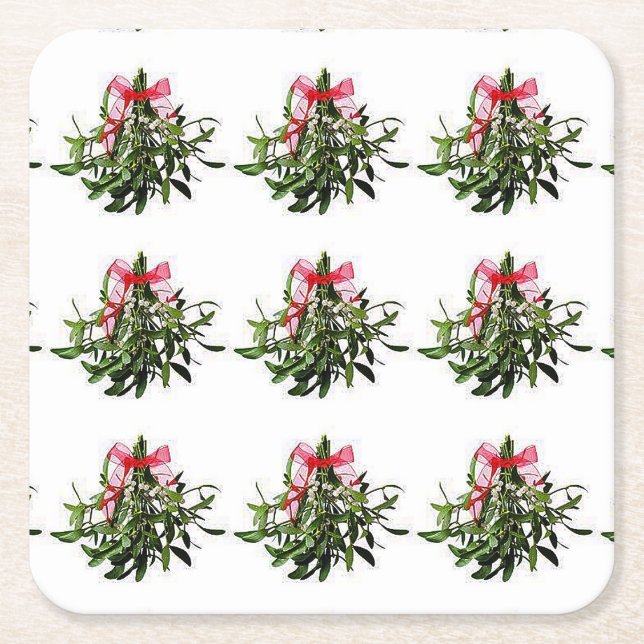 CHRISTMAS UNDERLÄGG GOES MISTLETOE HELT. PAPPER KVADRAT (Framsidan)