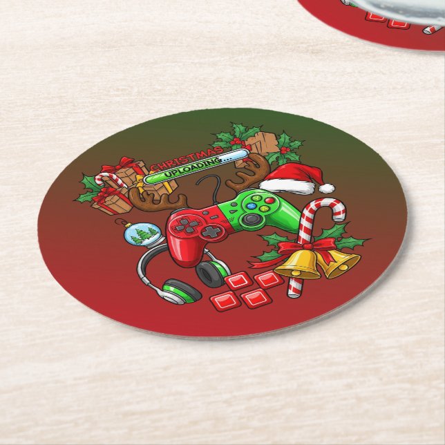 Christmas Underlägg Papper Rund (Vinklad)