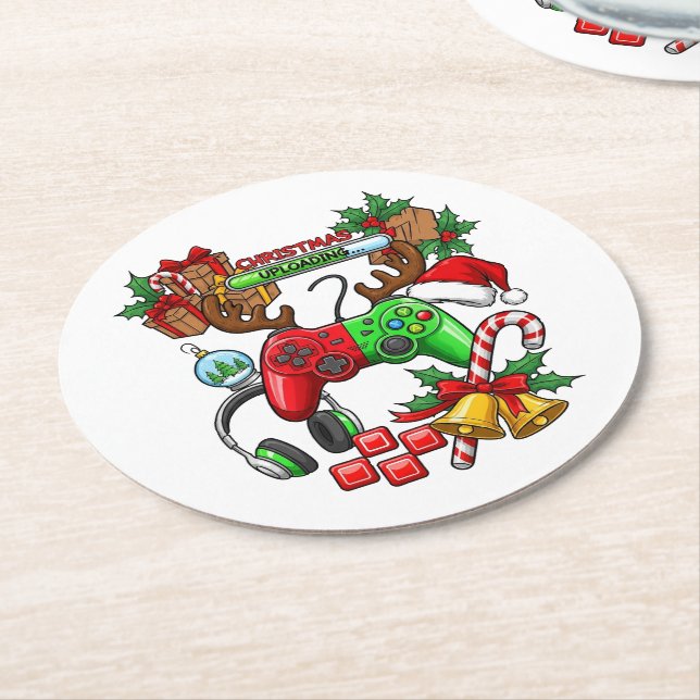 Christmas Underlägg Papper Rund (Vinklad)