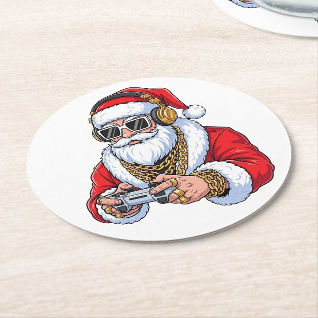 Christmas Underlägg Papper Rund (Vinklad)