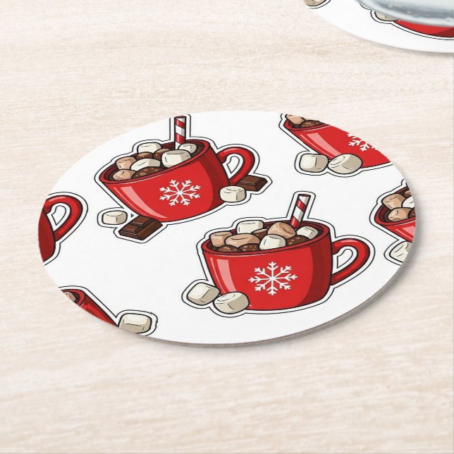 Christmas Underlägg Papper Rund (Vinklad)