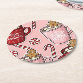 Christmas Underlägg Papper Rund