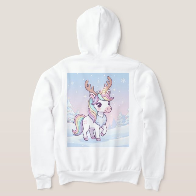 Christmas Unicorn Cute Holiday  T Shirt (Laydown Baksida)