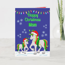 Christmas Unicorn Folded Greeting Card Kort