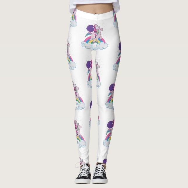 christmas unicorn jultomten leggings (Framsida)