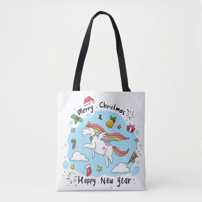 Christmas Unicorn Tygkasse (Framsida)