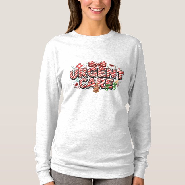 Christmas Urgent Care Long Sleeve  T Shirt (Framsida)