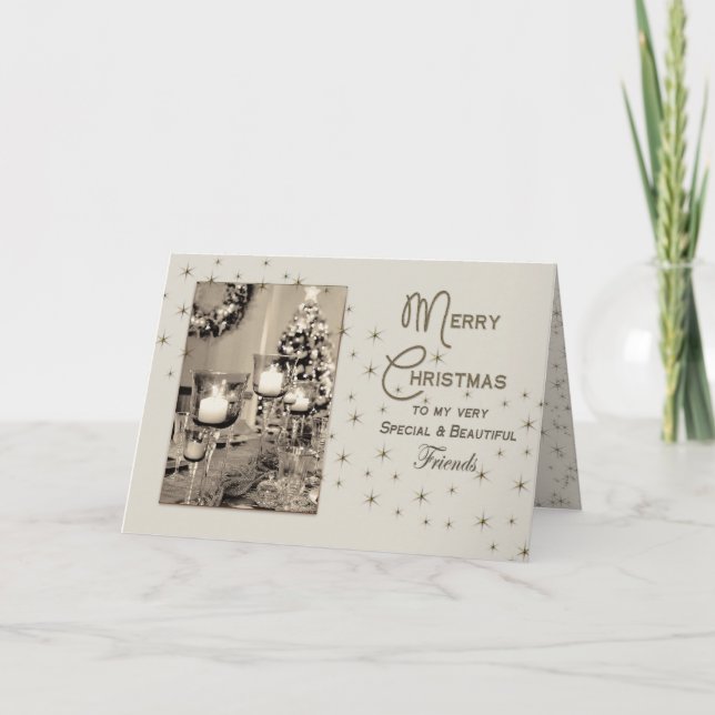 CHRISTMAS - Vackra vänner - BEAUTIFULLT UNIQUE Helgkort (Framsida)