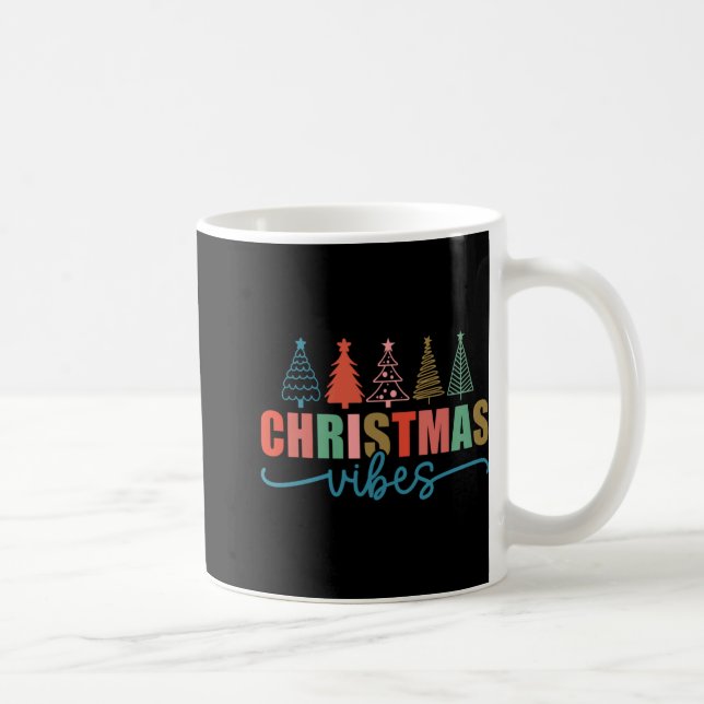 Christmas Vibes Colorful Holiday Trees Design Todd Kaffemugg (Höger)