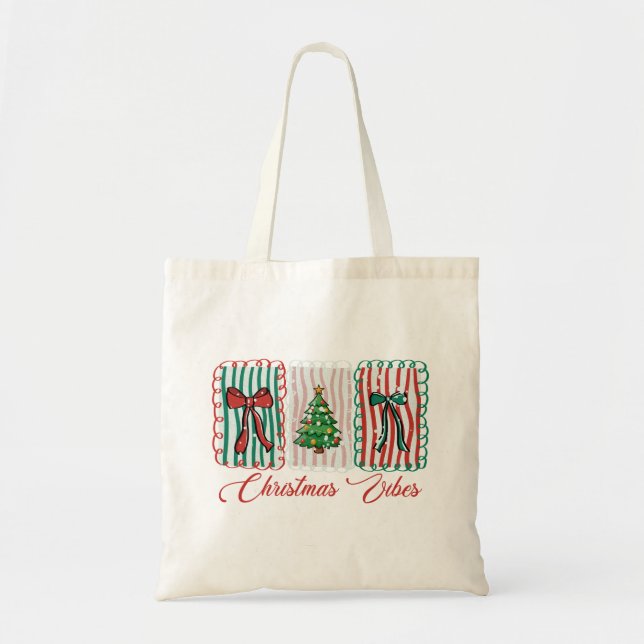 Christmas Vibes Festive Holiday Design Tygkasse (Framsidan)