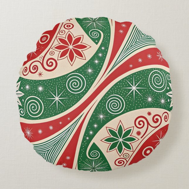 Christmas Vibes Rund Kudde (Framsidan)