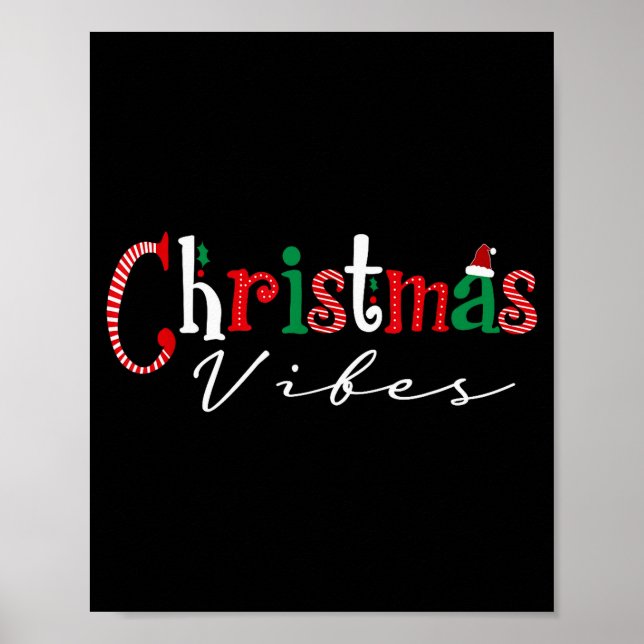 Christmas Vibes Santa Hat, Holly, Holiday Vibes Ch Poster (Framsidan)