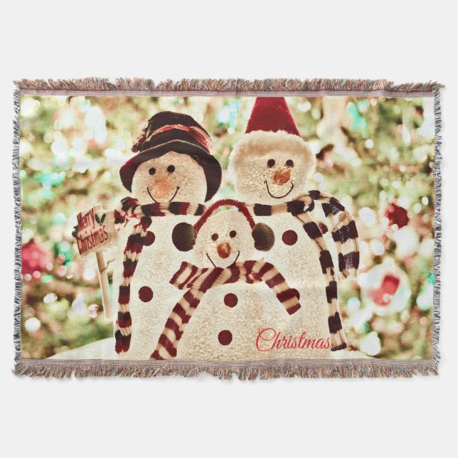 Christmas Vibes Snowman Celebration Filt (Framsidan)