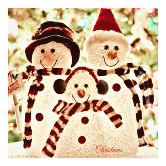 Christmas Vibes Snowman Celebration Fototryck
