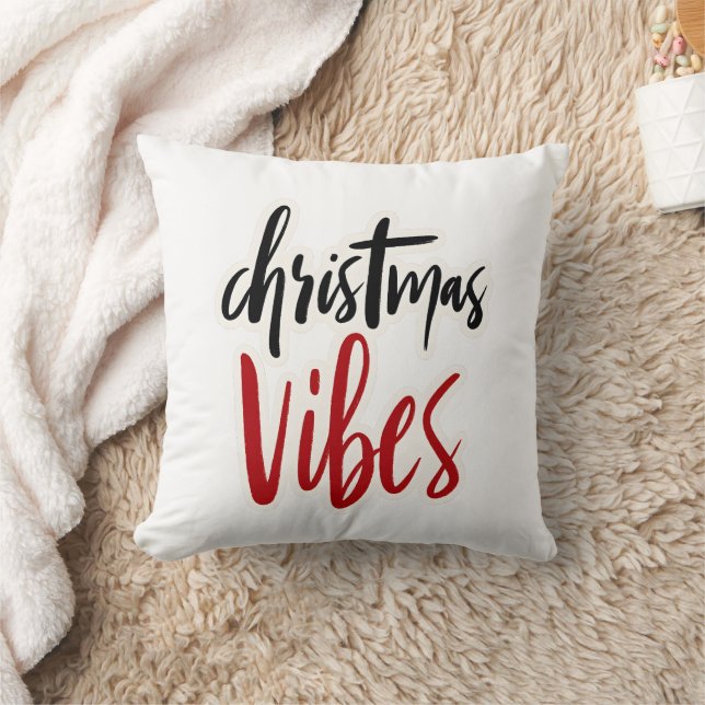 🎄 “Christmas Vibes” Throw Pillow 🎅✨ Kudde (Filt)